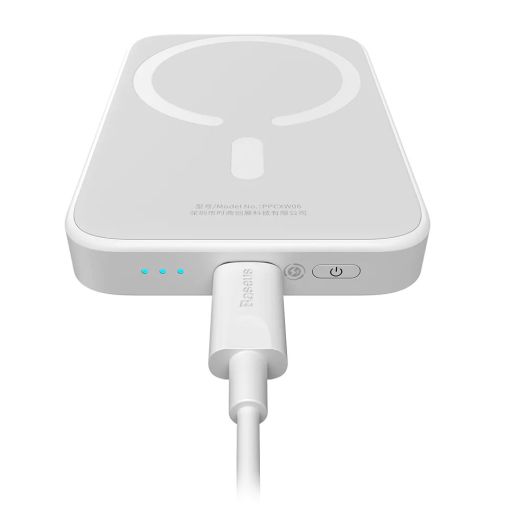 Повербанк з бездротовою зарядкою Baseus Power Bank Magnetic Wireless 6000mAh 20W White (PPCX020002)