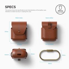 Чохол Elago Leather Case Brown для Apple AirPods