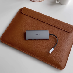Чохол з натуральної шкіри WIWU Skin Pro Geniunie Leather Sleeve Series Black для MacBook Pro 16" M1 | M2 | M3 | M4 (2021 | 2022 | 2023 | 2024) | MacBook Air 15" M4 | M3 | M2 (2025 | 2024 | 2023)