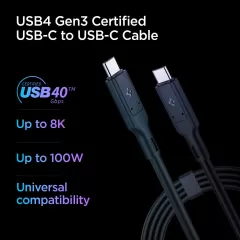 Кабель Spigen ArcWire™ USB-C to USB-C 4 Cable (ACA02201)