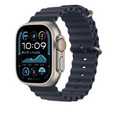 Оригинальный ремешок Apple Ocean Band Navy with Natural Titanium Finish для Apple Watch 49мм | 46мм | 45мм (MXTH3)