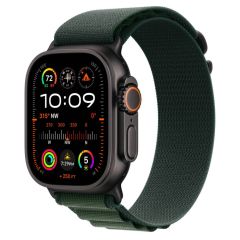 Оригінальний ремінець Apple Alpine Loop Dark Green Medium with Black Titanium Finish для Apple Watch 49мм | 46мм | 45мм (MYPR3)