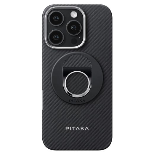 Магнітне кільце-підставка для телефону Pitaka MagEZ Grip 3 Twill 600D Black/Grey (MGB2402)