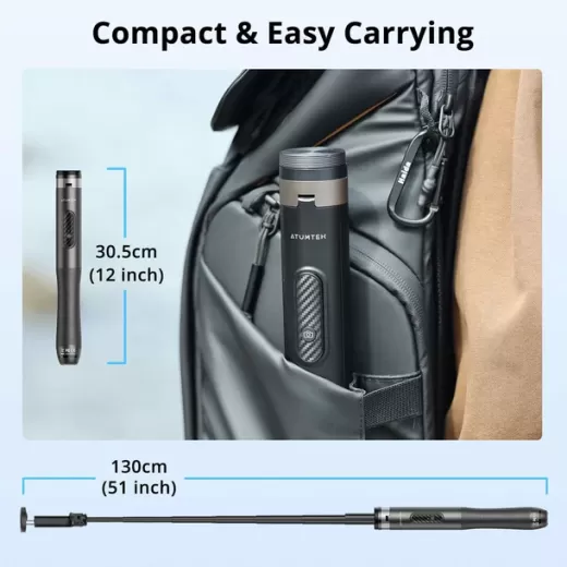 Монопод-штатив для телефону Atumtek Premium Pro 130 см Phone Tripod Selfie Stick Black