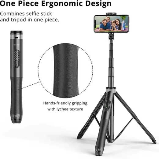 Монопод-штатив для телефону Atumtek Premium Pro 130 см Phone Tripod Selfie Stick Black